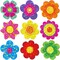 500Pcs Glitter Flower Stickers for Kids Spring Summer Foil Shiny Floral Label Roll Sticker for Envelopes Cards Party Supply Decoration Teacher Reward